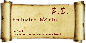 Preiszler Dániel névjegykártya